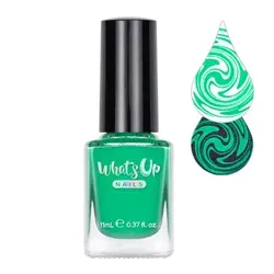 WSP034 Little Green Men, Grøn stamping neglelak, Whats Up Nails